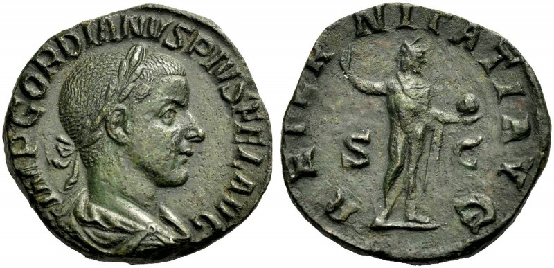 KAISERZEIT. Gordianus III., 238-244. Sesterz, Rom, 240. Drap. Büste mit L. n. r....