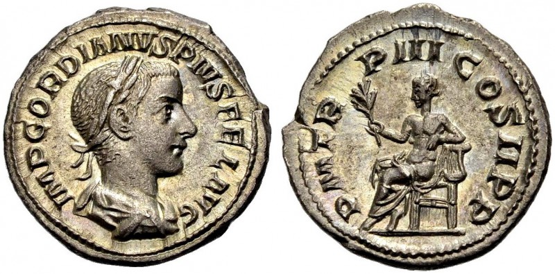 KAISERZEIT. Gordianus III., 238-244. Denar, 241-243. Drap., gep. Büste mit L. n....