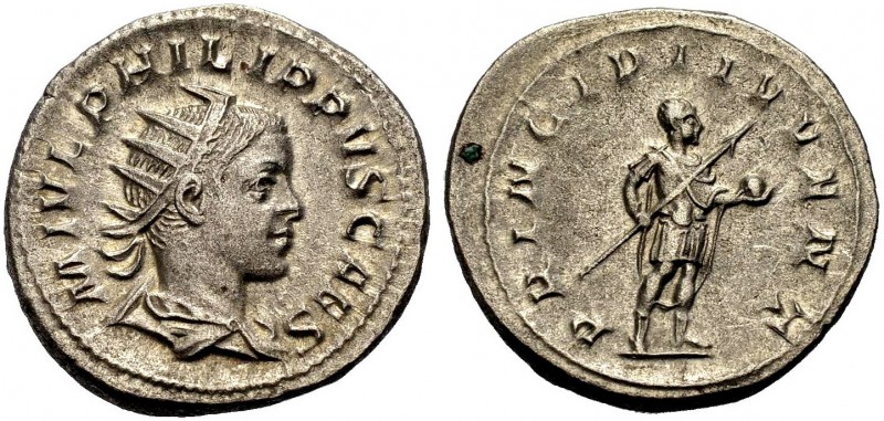 KAISERZEIT. Philippus II., 247-249. Als Caesar, 244-246. Antoninian. Drap. Büste...