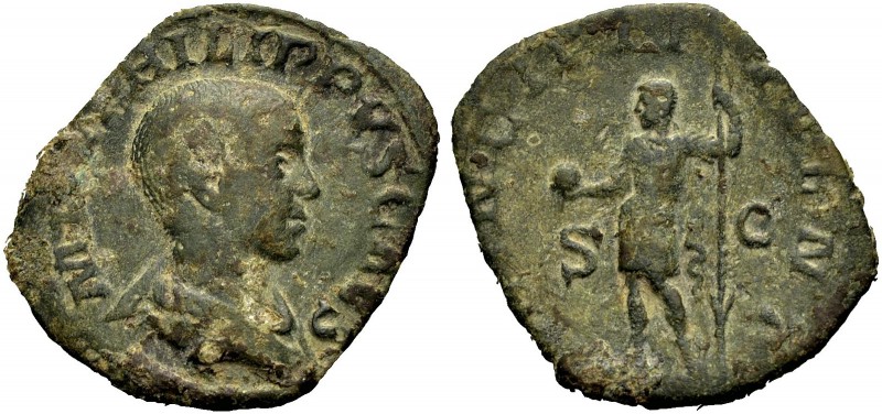 KAISERZEIT. Philippus II., 247-249. Als Caesar. Sesterz, 244-247. Drap. Büste n....
