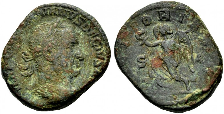KAISERZEIT. Traianus Decius, 249-251. Sesterz. Drap. und gep. Büste mit L. n.r.,...