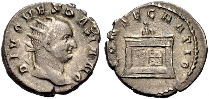 KAISERZEIT. Traianus Decius, 249-251. Für Divus Vespasianus, Antoninian, Rom ode...
