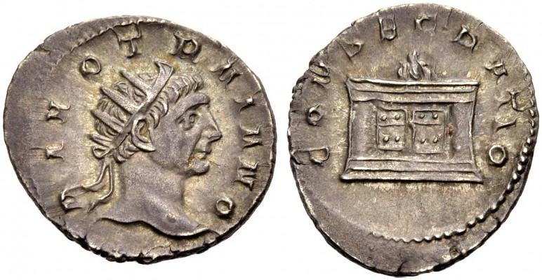 KAISERZEIT. Traianus Decius, 249-251. Für Divus Trajan, Antoninian, Rom oder Mai...