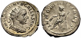 KAISERZEIT. Trebonianus Gallus, 251-253. Antoninian, 251-253. Mailand oder Rom. Drap., gep. Büste mit Strkr. n. r. Rv. IVNO MARTIALIS Juno n.l. sitzen...