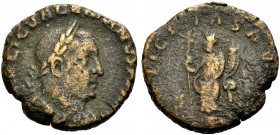 KAISERZEIT. Valerianus I., 253-260. As, Rom. Drap., gep. Büste mit L. n. r. Rv. FELICITAS AVG(G) Felicitas n.l. stehend, Caduceus und Füllhorn haltend...