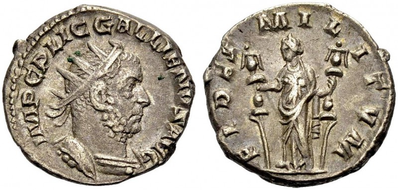 KAISERZEIT. Gallienus, 253-268. Antoninian, Rom. Gep. Büste mit Strkr. n. r. Rv....
