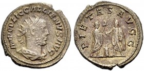 KAISERZEIT. Gallienus, 253-268. Antoninian, ca. 256, Asia/Samosata. IMP CP LIC GALLIENVS AVG Drap., gep. Büste mit Strkr. n. r. Rv. PIETAS AVGG Gallie...