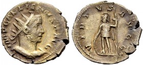 KAISERZEIT. Gallienus, 253-268. Antoninian, ca. 256-259 Viminacium. Gep. Büste mit Strkr. n. r. IMP GALLIENVS AVG Rv. VIRTVS AVGG Virtus n.l. stehend,...