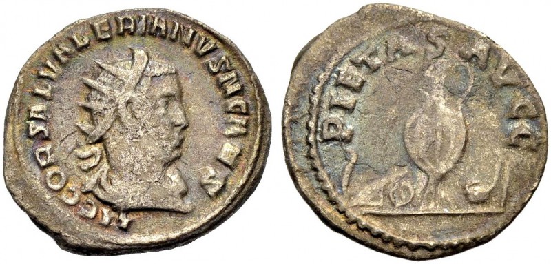 KAISERZEIT. Saloninus, 259. Als Caesar. Antoninian, 256. Rom. Drap. Büste mit St...