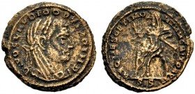 KAISERZEIT. Claudius II. Gothicus, 268-270. Halb-Follis, postum, 317-318. Als Divus Claudius unter Constantinus I. Siscia. Verschleierte Büste n. r. D...