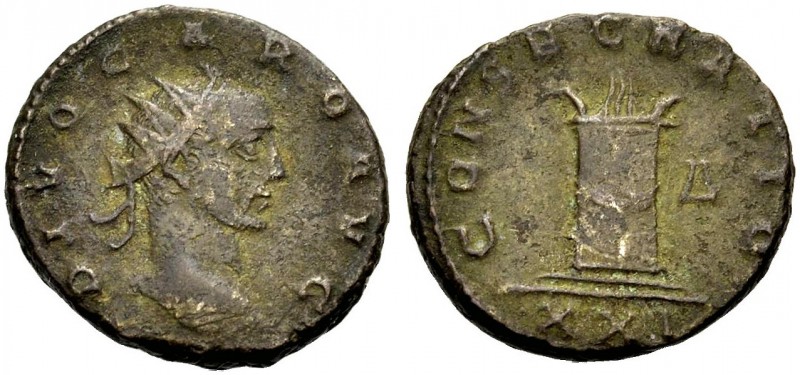 KAISERZEIT. Carus, 282-283. Antoninian, postum, Mai/Juni 283-284. Antiochia. Büs...