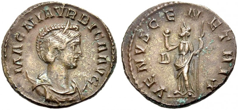 KAISERZEIT. Magnia Urbica, Gem. des Carinus. Antoninian, Lyon, 284. Drap. Büste ...
