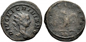 KAISERZEIT. Nigrinianus, Sohn des Carinus, 283-285. Antoninian, postum, 284. DIVO NIGRINIANO Kopf mit Strkr. n.r. Rv. CONSECRATIO/KA+A Adler mit offen...