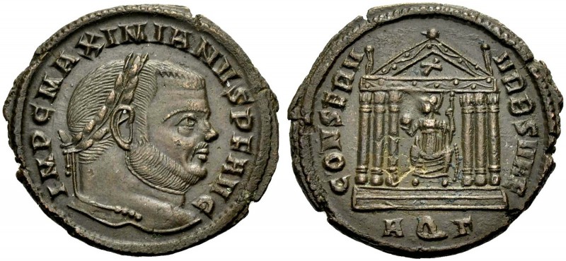 KAISERZEIT. Maximianus Herculius, 286-305. Follis, 307-309/10 Aquileia. Büste mi...