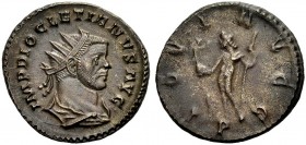 KAISERZEIT. Diocletianus, 284-305. Aurelianus, Lugdunum. Gep. Büste mit Strkr. n.r. Rv. IOV-I - A-VGG / P Jupiter nackt, Umhang im Rücken, n.l. stehen...