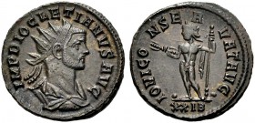 KAISERZEIT. Diocletianus, 284-305. Aurelianus, 287. Rom. IMP DIOCLETIANVS AVG Drap., gep. Büste mit Strkr. n. r. Rv. IOVI CONSERVAT AVG Iuppiter n.l. ...