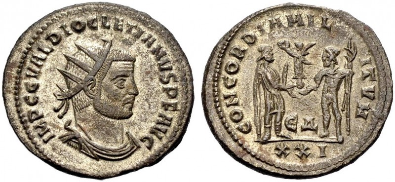 KAISERZEIT. Diocletianus, 284-305. Aurelianus, 293-295 Antiochia. Drap., gep. Bü...
