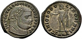 KAISERZEIT. Diocletianus, 284-305. Follis, ca. 303-304 Nikomedia. Kopf mit L. n. r. IMP CC VAL DIOCLETIANVS PF AVG. Rv. GENIO POPV-LI ROMANI Genius n....