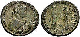 KAISERZEIT. Diocletianus, 284-305. Follis, ca. 307, Cyzicus. Nach seinem Rücktritt. DN DIOCLETIANO FELICISSIMO SEN AVG Brustbild mit L. n. r. im Mante...
