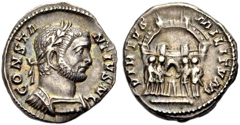 KAISERZEIT. Constantius I. Caesar, 293-305. Argenteus, Treveri, 300-301. Gep. Bü...
