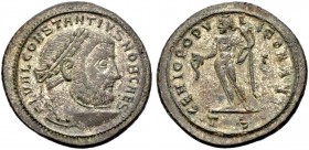 KAISERZEIT. Constantius I. Caesar, 293-305. Follis, 302-303, Thessalonika. Büste mit L. n. r. FL VAL CONSTANTIVS NOB CAES Rv. GENIO POPV-LI ROMANI Gen...