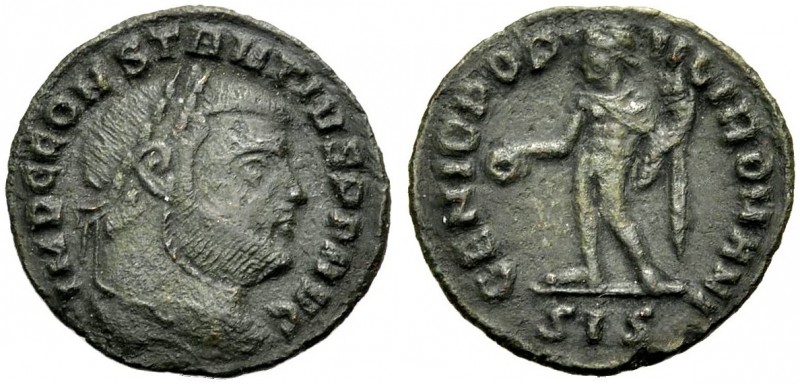 KAISERZEIT. Constantius I., 305-306. Teilstück (Viertel-Follis), 305-306 Siscia....