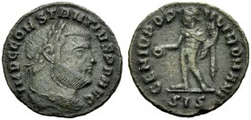 KAISERZEIT. Constantius I., 305-306. Teilstück (Viertel-Follis), 305-306 Siscia. Büste mit L. n. r. IMP CONSTANTIVS PF AVG Rv. GENIO POP-VLI ROMANI Ge...