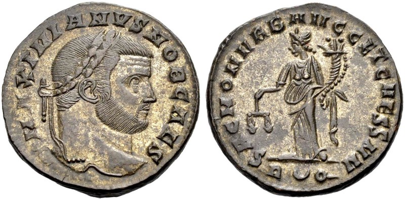 KAISERZEIT. Galerius Caesar, 293-305. Follis, 302-303, Rom. Büste mit L. n. r. M...