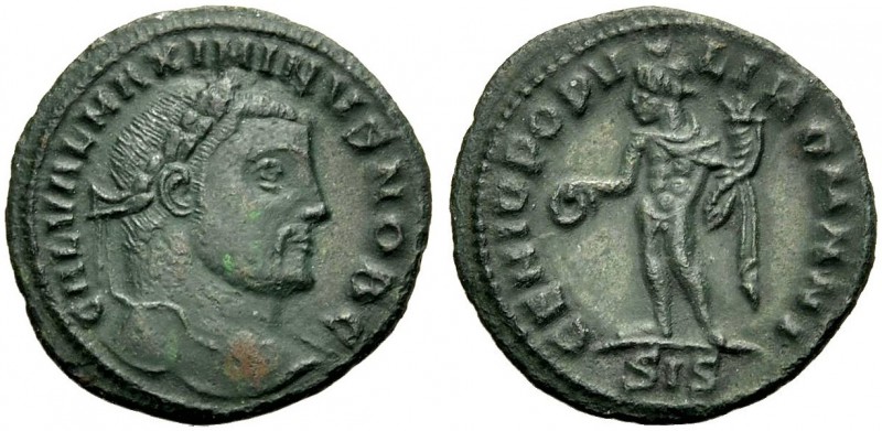 KAISERZEIT. Galerius Caesar, 293-305. Teilstück (Viertel) 305-306 Siscia. Büste ...