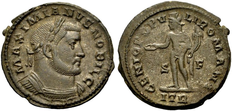 KAISERZEIT. Galerius Maximianus, 305-311. Follis, 302-303, Trier. Gep. Büste mit...