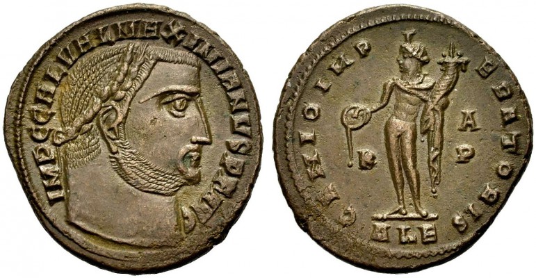 KAISERZEIT. Galerius Maximianus, 305-311. Follis, 308-310 Alexandria. Kopf mit L...
