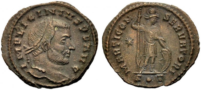 KAISERZEIT. Licinius I., 308-324. Nummus, 314-315, Ticinum. Büste mit L. n. r. I...