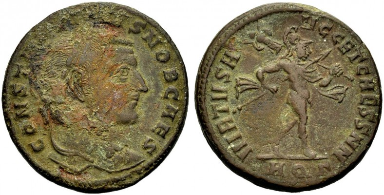 KAISERZEIT. Constantinus I. Caesar, 306-307. Nummus, 306-307 Aquileia. Büste mit...