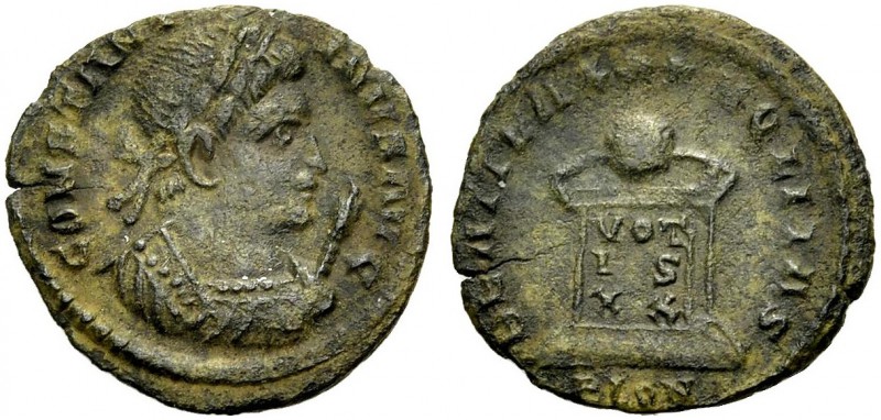 KAISERZEIT. Constantinus I. der Grosse, 307-337. Nummus, 323-324 London. Büste m...