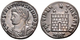KAISERZEIT. Constantinus II. Caesar, 317-337. Nummus, 325-326, Nikomedia. CONSTANTINVS IVN NOB C Drap., gep. Büste mit L. n.l. Rv. PROVIDEN-TIAE CAESS...