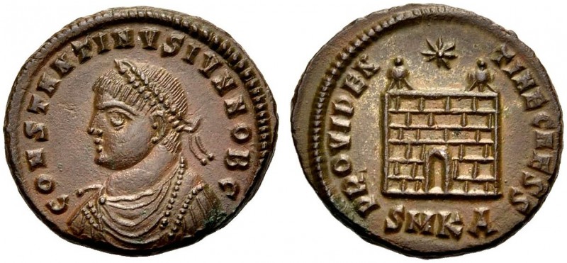 KAISERZEIT. Constantinus II. Caesar, 317-337. Nummus, 324-325 Kyzikos. Gepanzert...