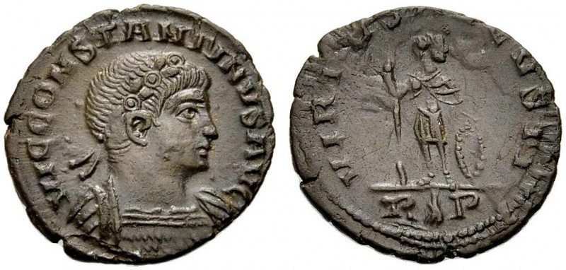 KAISERZEIT. Constantinus II., 337-340. Kleinnummus, 15mm., vor April 340. Rom. G...