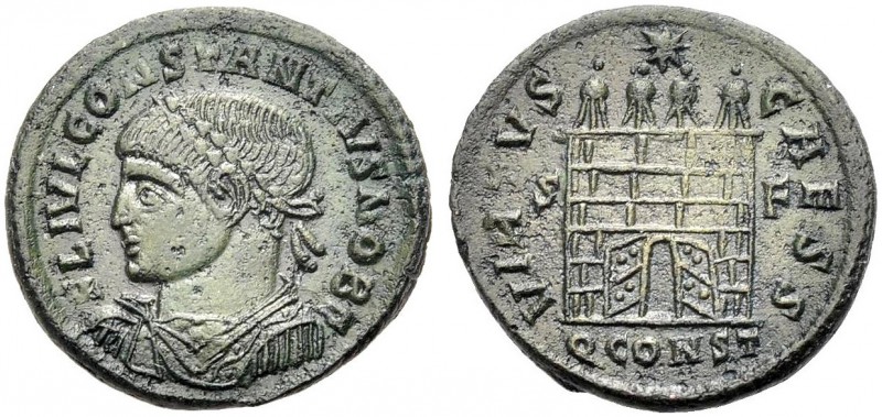 KAISERZEIT. Constantius II. Caesar, 324-337. Nummus, 328-329, Arles. Drap., gep....