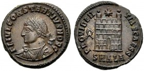 KAISERZEIT. Constantius II. Caesar, 324-337. Nummus, 327-328, Alexandria. FL IVL CONSTANTIVS NOB C Drap., gep. Büste mit L. n.l. Rv. PROVIDEN-TIAE CAE...