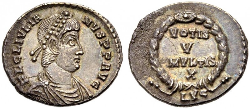 KAISERZEIT. Julianus II., 360-363. Siliqua, Lugdunum. Drap., gep. Büste mit D. n...