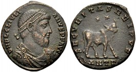 KAISERZEIT. Julianus II., 360-363. -Ein weiteres Exemplar, jedoch mit Zweig und ANTΓ im Abschnitt. 7,73 g. RIC VIII,532,218. Sehr schön