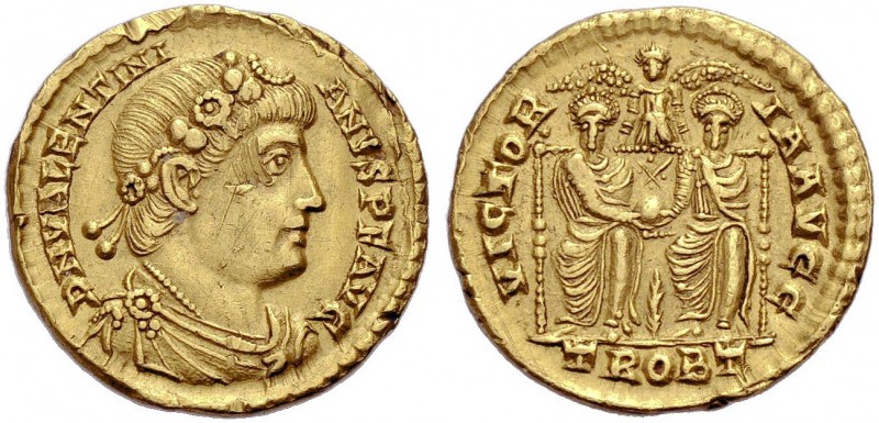 KAISERZEIT. Valentinianus I., 364-375. Solidus, 364-367, Trier. Drap., gep. Büst...