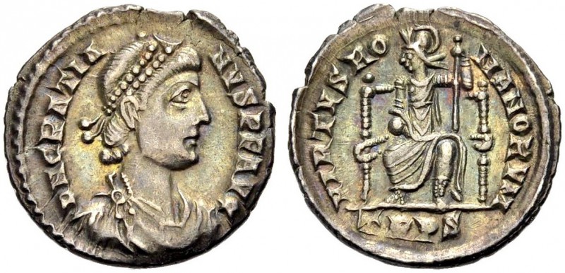KAISERZEIT. Gratianus, 367-383. Siliqua, Treveri, 378-383. Drap., gep. Büste mit...