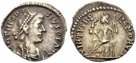 KAISERZEIT. Theodosius I., 379-395. Siliqua, 388-392 (Trier). Drap., gep.Büste mit Perlendiadem n. r. DN THEODO-SIVS PF AVG Rv. VIRTVS RO-MANORVM Roma...