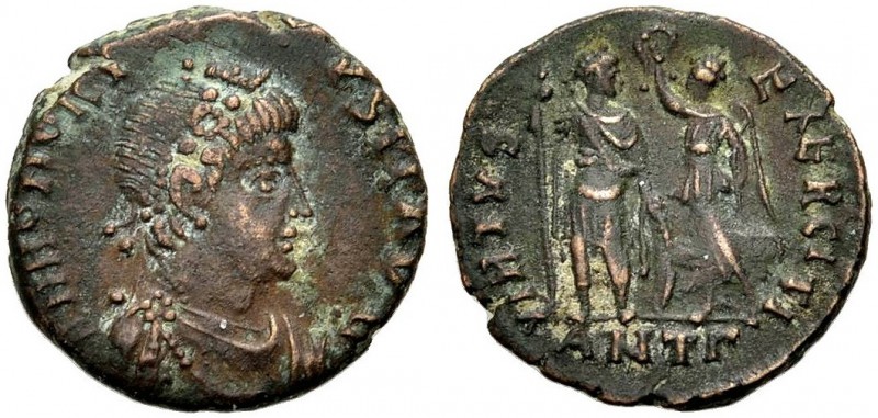 KAISERZEIT. Honorius, 393-423. Kleinbronze, 395-408 Antiochia. Drap., gep. Büste...