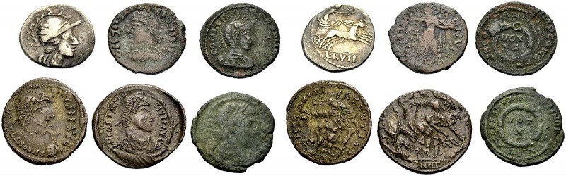 KAISERZEIT. Lokale zeitgenössische Beischläge römischer Münzen. Lot von Nachahmu...