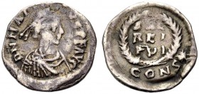 Marcianus, 450-457. Siliqua, Konstantinopel. Drap., gep. Büste mit Diadem n. r. Rv. SAL/REI/PVI im Kranz, darunter CONS*. 1,05 g. MIRB Tf. 6,25. RIC X...