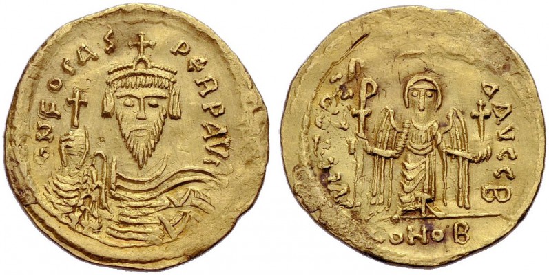 Phocas, 602-610. Solidus, 603-607, Konstantinopel. DN PHOCAS - PERP AVG Büste vo...