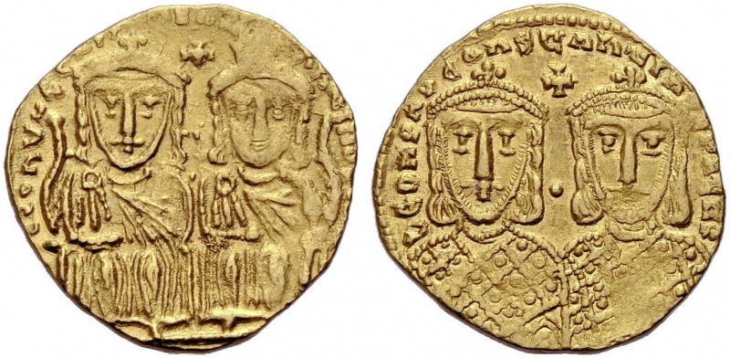 Leo IV., 775-780. Solidus, 778-780 mit Constantinus V., Konstantinopel. Leo IV. ...