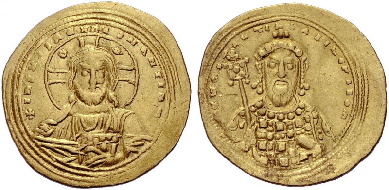 Konstantinos VIII., 1025-1028. Histamenon. Bärtige Christusbüste von vorne mit N...